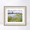 INVIN ART Framed Canvas Art Giclee Print Isle of Flowers on Siene Near Vetheuil by Claude Monet Wall Art Living Room Home Office Decorations(Classic Silver Frame with Mat,20"x24") view 1