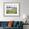 INVIN ART Framed Canvas Art Giclee Print Isle of Flowers on Siene Near Vetheuil by Claude Monet Wall Art Living Room Home Office Decorations(Classic Silver Frame with Mat,20"x24") view 2