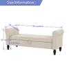 ALISH Modern Storage Bench with Arms Button Tufted Bed Bench with Storage Entryway Bench for Living Room Bedroom Green view 2