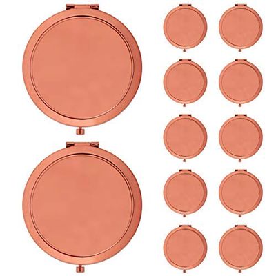 Andaz Press DIY Blank Party Favors for Do It Yourself Bulk Wholesale Gifts, Rose Gold Compact Mirrors, 12-Pack, Baby Bridal Shower Birthday Wedding Thank You