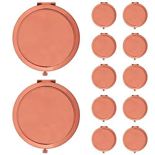 Andaz Press DIY Blank Party Favors for Do It Yourself Bulk Wholesale Gifts, Rose Gold Compact Mirrors, 12-Pack, Baby Bridal Shower Birthday Wedding Thank You