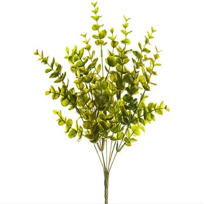 Arcadia Silk Plantation 13" Metallic Mini Eucalyptus Bush x7 Green (Pack of 24)