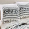 Chezmoi Collection Colby 3-Piece Western Quilt Set - Geometric Tribal Ivory Navy Brown Red Printed Pre-Washed Reversible Microfiber Bedspread Set, King Size view 4