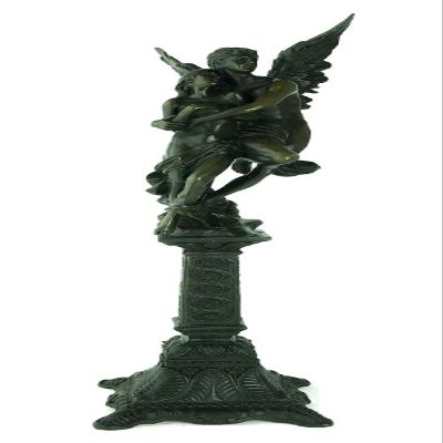 Wayborn European Bronze Sculpture 19" Tall Angel W Nude Woman Deco Bronze Sculpture