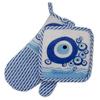 Greekshops.com Decorative Oven Evil Eye Mitt and Potholder 2 pc. Set. view 1
