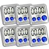 Elegant Digital Kitchen Timer Stainless Steel - Strong Magnetic Back - Kickstand - Loud Alarm - Large Display - Auto Memory - Auto Shut-Off - Model eT-24 (Plumberry 6-Pack) by eTradewinds view 1