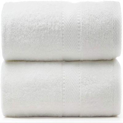 BY LORA Terry CottonTurkish Bath Towel Sheet, Set of 2, White