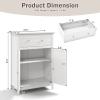 Tangkula White Bathroom Cabinet, Freestanding Wooden Storage Cabinet w/Large Drawer & Cabinet, 2 Doors, 3 Heights Adjustable Shelf, Bathroom Storage for Living Room Kitchen (White) view 3