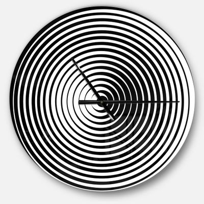 Design Art 'Black and White Optical Illusion ' Modern Wall Clock