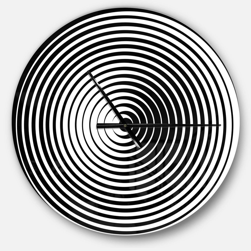 Design Art 'Black and White Optical Illusion ' Modern Wall Clock