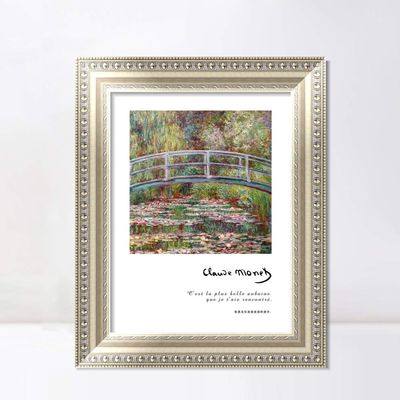 INVIN ART Framed Canvas Art Giclee Print Series#023 by Claude Monet Wall Art Living Room Home Office Decorations(European Style Silver Frame,20"x24")