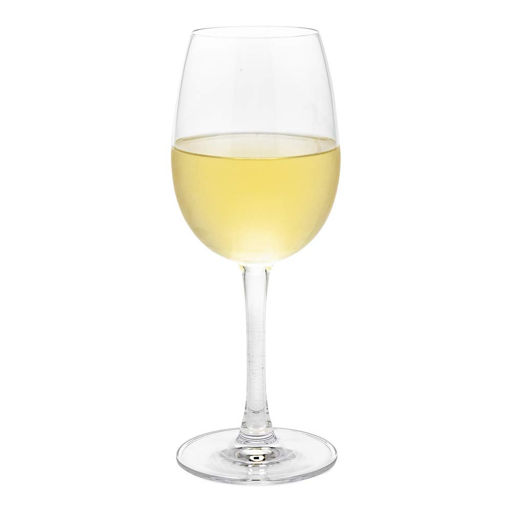 Restaurantware-10.5 Ounce All-Purpose Wine Glasses, Set Of 6 Crystal Stemmed Wine Glasses - For White or Red Wines, Laser-Cut Rim, Fine-Blown Crystal White Glass, Dishwashable Stemware