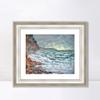 INVIN ART Framed Canvas Art Giclee Print Fecamp, by the Sea (1881) by Claude Monet Wall Art Living Room Home Office Decorations(Classic Silver Frame with Mat,20"x24") view 1