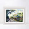 INVIN ART Framed Canvas Art Giclee Print Section of the Seine, near Giverny (1885) by Claude Monet Wall Art Living Room Home Office Decorations(Modern Simple White Frame with Mat,20"x24") view 1