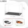 LASOA 12x8x6 in Acrylic Display Case, 2.0mm Thick Dustproof Display Box with Glossy Black Base & LED Light, UV-Resistant Showcase for Action Figures and Collectibles view 2