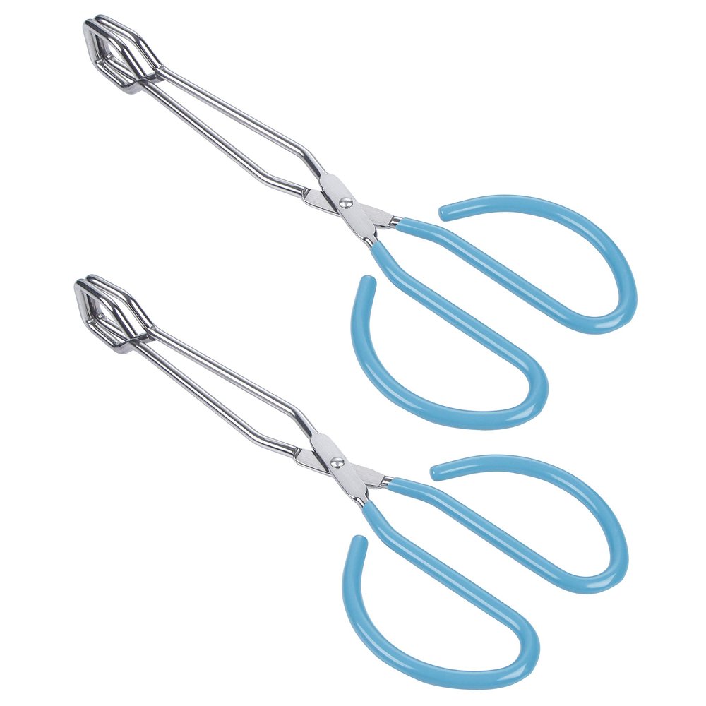 10-Inch Stainless Steel Scissor Tongs, MSY BIGSUNNY Kitchen Food Tongs with Non-slip, Comfort-Grip Handle, Heavy Duty Cooking Tongs - 2 Pack, (Blue)