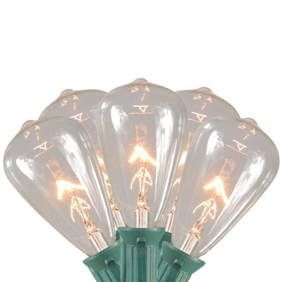 Northlight Edison Glass Indoor Outdoor Patio Light Set - Clear - 9' Green Wire - 10ct