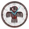 Aztec Spirit Bird Rusty Metal Wall Clock, large native american tribes symbol power strength and courage home decor wooden wall clock, personalized, housewarming, gift view 1