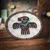 Aztec Spirit Bird Rusty Metal Wall Clock, large native american tribes symbol power strength and courage home decor wooden wall clock, personalized, housewarming, gift view 4