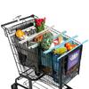 Lotus Earth Tone Trolley Reusable Shopping Bags (4-Pack)  Detachable & Reusable Grocery Bags Foldable with Insulated Grocery Bag & Egg/Wine Holder  Washable Shopping Tote to Save Time & Easy Storage view 1