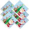 Unique Colorful Santa Beverage Paper Napkins | 5" x 5" | 16 Pcs view 1