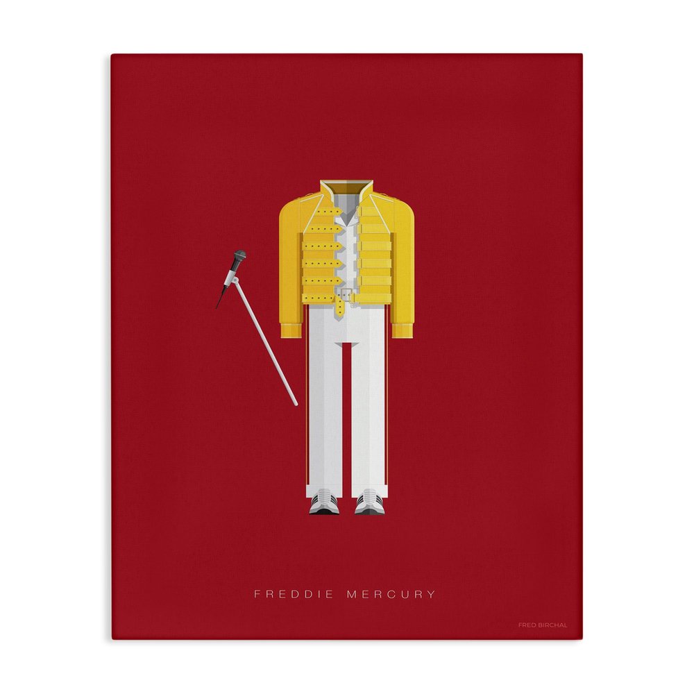 Stupell Industries Freddie Mercury Fashion, 16 x 20 Inch Canvas Wall Art