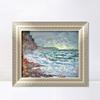 INVIN ART Framed Canvas Art Giclee Print Fecamp, by the Sea (1881) by Claude Monet Wall Art Living Room Home Office Decorations(European Style Silver Frame,20"x24") view 1