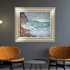 INVIN ART Framed Canvas Art Giclee Print Fecamp, by the Sea (1881) by Claude Monet Wall Art Living Room Home Office Decorations(European Style Silver Frame,20"x24") view 2