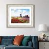 INVIN ART Framed Canvas Art Giclee Print Fields of Tulip With The Rijnsburg Windmill by Claude Monet Wall Art Living Room Home Office Decorations(Classic Silver Frame with Mat,20"x24") view 2