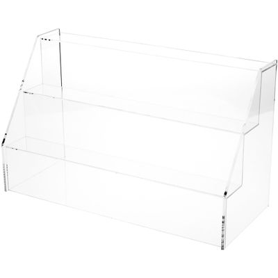 Plymor Clear Acrylic 3-Step Open Front Display Stairs, 11" H x 18.5" W x 7.75" D