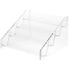 Plymor Clear Acrylic Tilted-Back Flanged Display Stairs, 6.5" H x 10.25" W x 10" D view 1