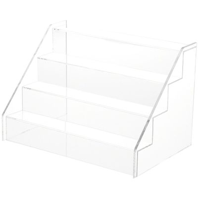 Plymor Clear Acrylic 4-Step Open Front Display Stairs, 18.25" W x 12.375" D x 12.375" H