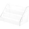 Plymor Clear Acrylic 4-Step Open Front Display Stairs, 18.25" W x 12.375" D x 12.375" H view 1