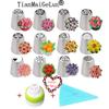 Russian Piping Tips Set, 14pcs Cake Cupcake Decorating Supplies Kit, Tulip Icing Nozzles Flowers Shaped, Frosting Bags and Tips Baking Supplies (1) view 2
