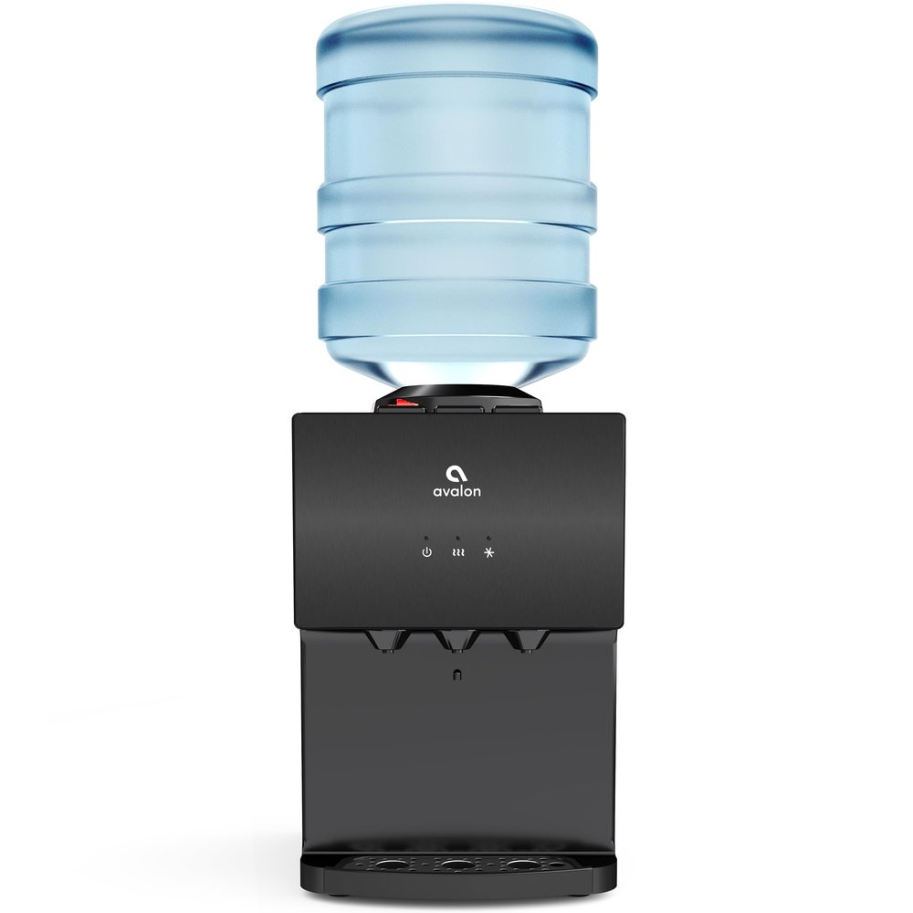 Avalon A11BLK 3 Temperature Top Loading Countertop Water Cooler Dispenser with Child Safety Lock. UL-Black Stainless Steel