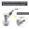 Ball Lock Keg Disconnect Set - LUCKEG Brand Ball Lock MFL Disconnects with Stainless Steel Swivel Nuts and Worm Clamp 2 Pairs view 3