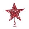 LIOOBO Five-Pointed Star Christmas Tree Top Star Glitter Christmas Tree Topper Decorations with Paillette Red view 1