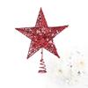 LIOOBO Five-Pointed Star Christmas Tree Top Star Glitter Christmas Tree Topper Decorations with Paillette Red view 3