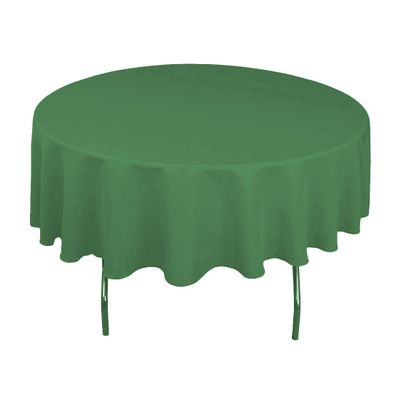BROWARD LINENS Tablecloth Polyester Round 72 Inch (Kelly Green)