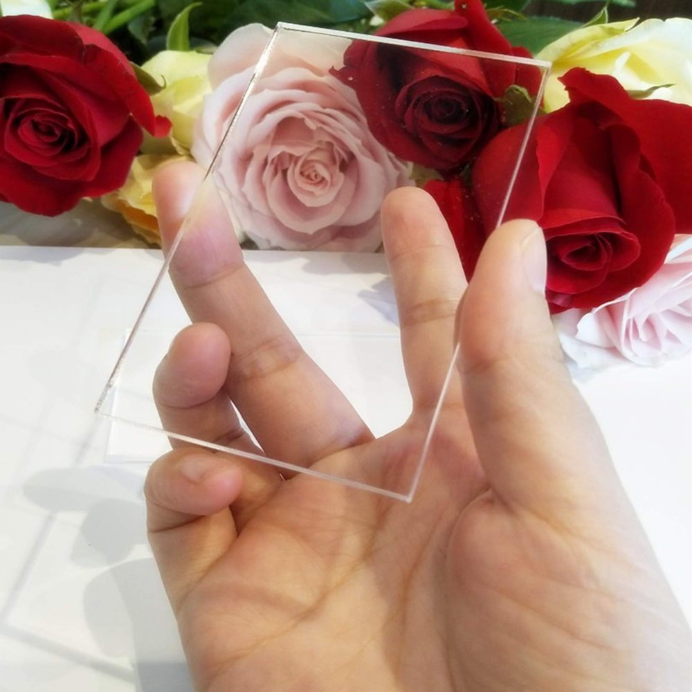 Clear Acrylic Rectangle Sheet,Clear Acrylic Rectangle Blank Place Cards, Plain Handwritten Place Names (3 1/2" x 2", 50PCS)