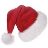 Extra Thicken Red and White Plush Santa Hat-Christmas Classic Hat for Child (Red view 4