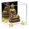 Better Display Cases Versatile Acrylic Display Case - Small Rectangle Box with Mirror, Yellow Risers and Clear Base 8" x 8" x 8.5" (A015-YR) view 1