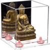 Better Display Cases Versatile Acrylic Display Case - Small Rectangle Box with Mirror, Pink Risers and Clear Base 8" x 8" x 8.5" (A015-PNR) view 1