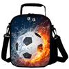 7-Mi Portable Kids Lunch Box Bag, Reusable Insulated Lunch Tote Kids Boys Girls Washable Crossbody Lunch Container Food Carrier Football Printed For 36 months To 7 Years view 1
