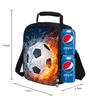 7-Mi Portable Kids Lunch Box Bag, Reusable Insulated Lunch Tote Kids Boys Girls Washable Crossbody Lunch Container Food Carrier Football Printed For 36 months To 7 Years view 4
