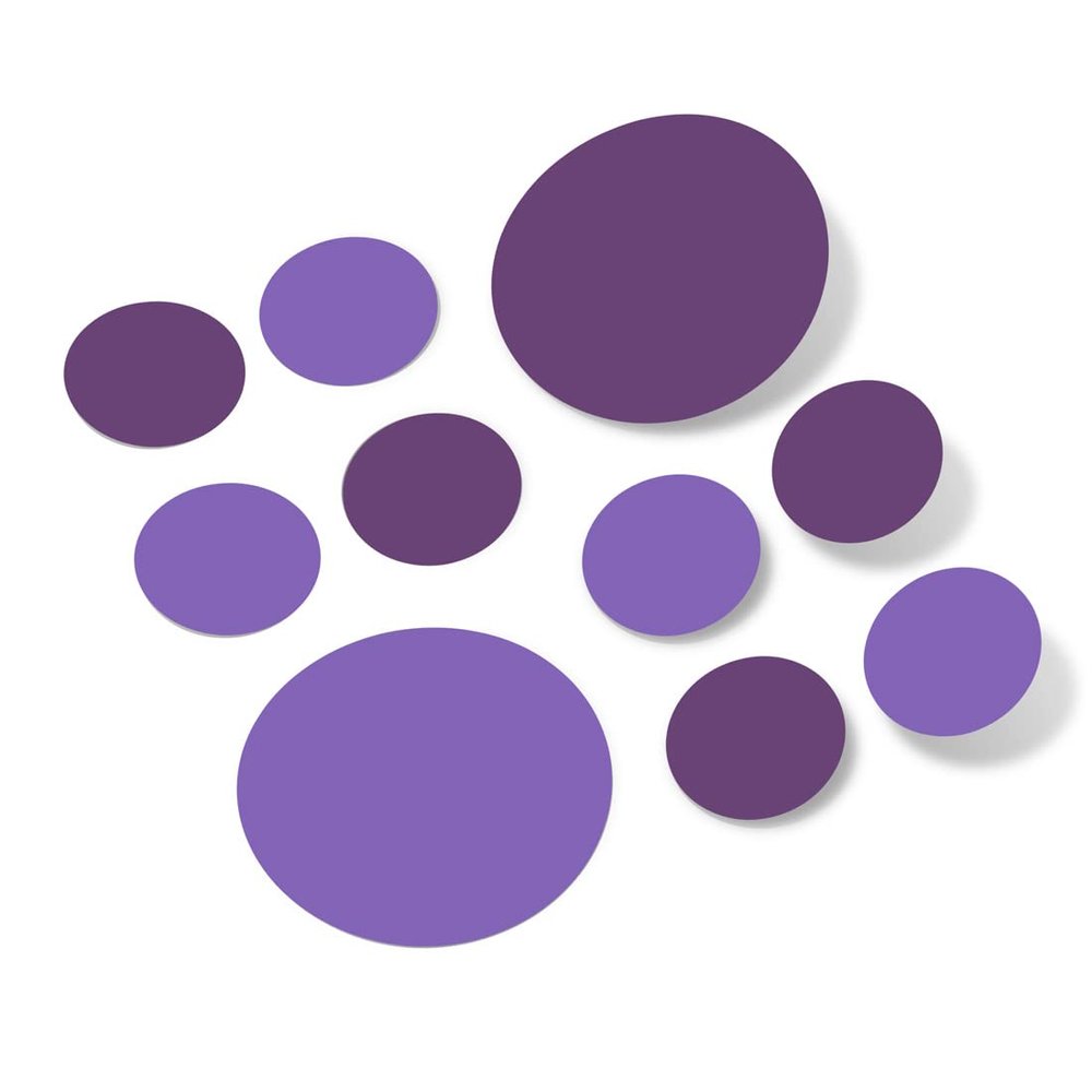 Purple/Lavender Vinyl Wall Stickers - 2 & 4 inch Circles (60 Decals)
