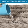 H.VERSAILTEX Bathroom Rugs Bath Rug Set 2 Piece Bathroom Contour Rug Toilet Mat Sets Non Slip Contour Bath Rug Ultra Thick Water Absorbent Striped Bath Mats Washable(20" x 32" Plus 20" x 20" U, Taupe) view 4