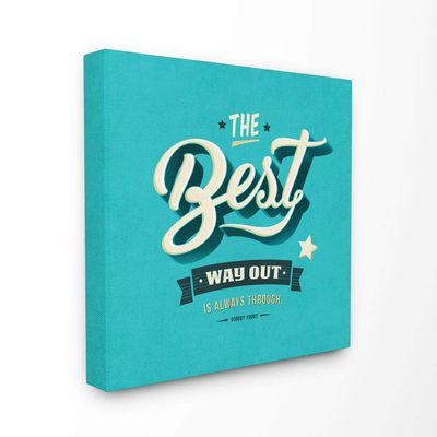 Stupell Industries The The Best Way Out Inspirational Blue Word Design Canvas, Multi-Color