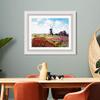 INVIN ART Framed Canvas Art Giclee Print Fields of Tulip With The Rijnsburg Windmill by Claude Monet Wall Art Living Room Home Office Decorations(Modern Simple White Frame with Mat,20"x24") view 3