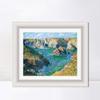 INVIN ART Framed Canvas Art Giclee Print Port Donnant, Belle Ile (1886) by Claude Monet Wall Art Living Room Home Office Decorations(Modern Simple White Frame with Mat,20"x24") view 1